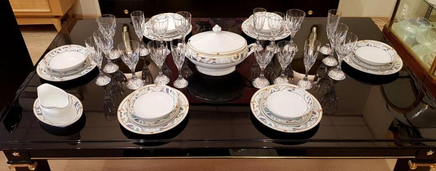 Bernardaud Model Paris Service For 12 People In Limoges Porcelain